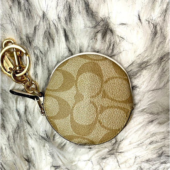 Coach Bags Circular Coin Pouch Bag Charm In Signature Canvas Poshmark